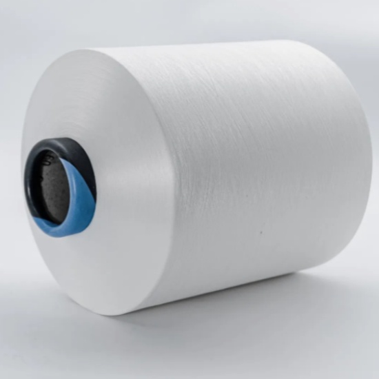 뜨개질이나 직조에 적합한 면과 유사한 폴리에스터 탄성사, 무광택의 흰색